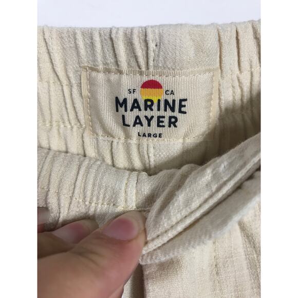 New Marine Layer Women's L Elle Relaxed Pull On Pants Cotton Vacation Travel - Picture 7 of 15